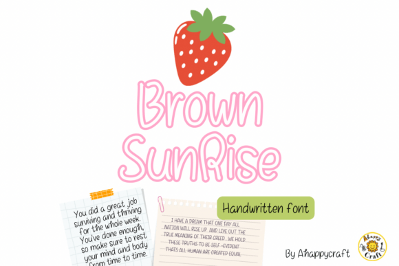 Brown Sunrise: A Handwritten Font for Charming, Approachable Designs
