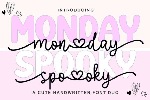 Monday Spooky Script: A Playful Handwriting Font Duo for Modern Design