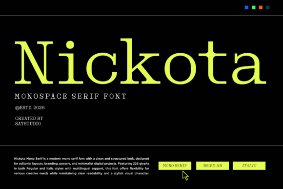 Nickota: A Modern Serif with Typewriter Soul