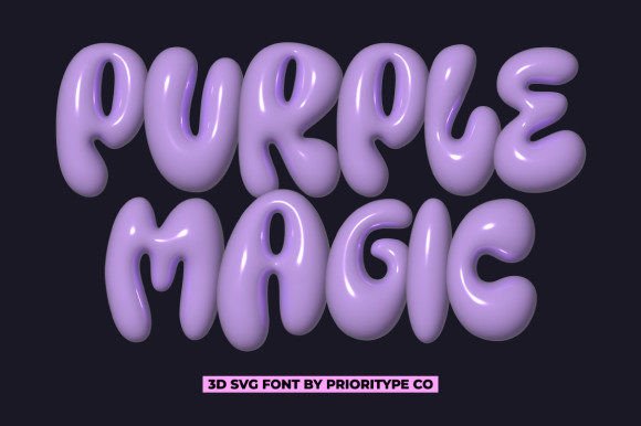 Purple Magic: A Playful 3D SVG Font for Modern Design